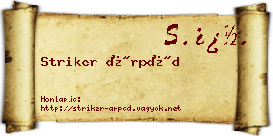 Striker Árpád névjegykártya