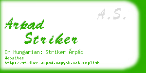arpad striker business card